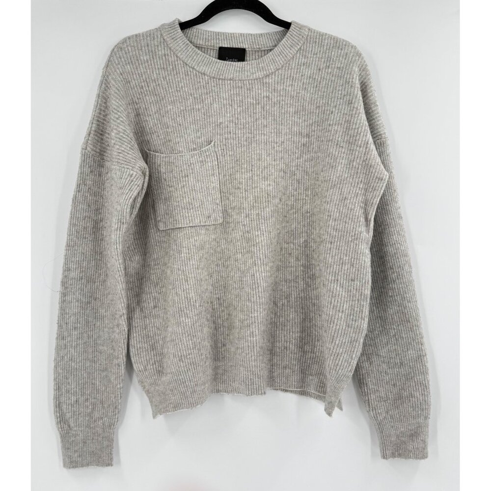Lumière Ribbed Knit Sweater M Acrylic/Nylon/Polyester Casual Pullover With